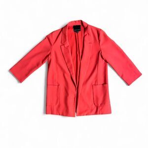 Harlowe & Graham Coral Pink Open Front Blazer